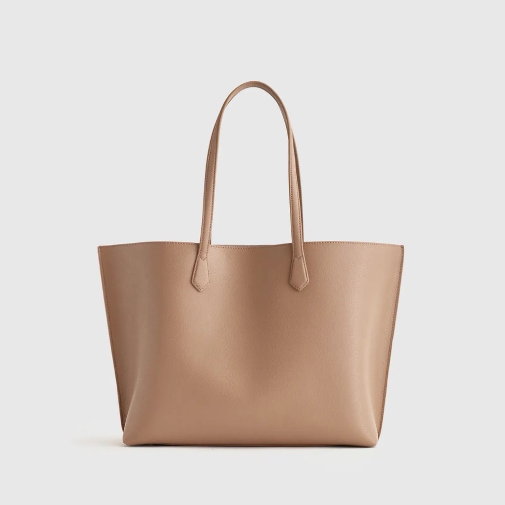 Quince Triple Compartment Shopper Tote in Cappuccino